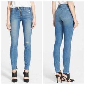 McGuire Blue Skinny Jeans Light Wash High-Rise Distressed Womens 29